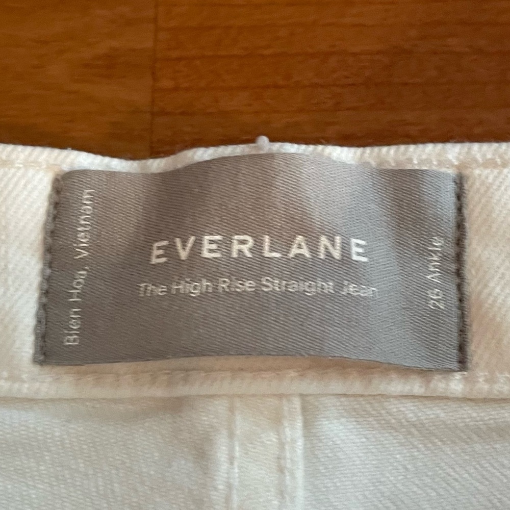 Everlane High Rise Straight Jean in Bone - Picture 8 of 10